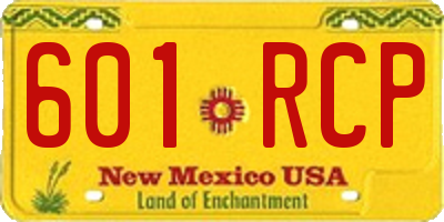 NM license plate 601RCP