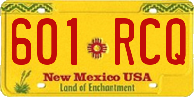 NM license plate 601RCQ
