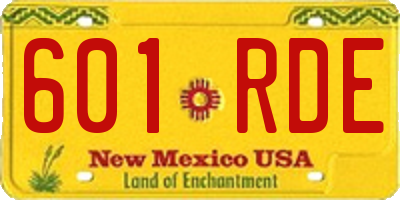 NM license plate 601RDE