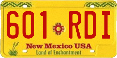 NM license plate 601RDI