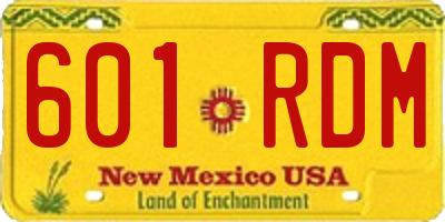 NM license plate 601RDM