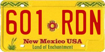 NM license plate 601RDN