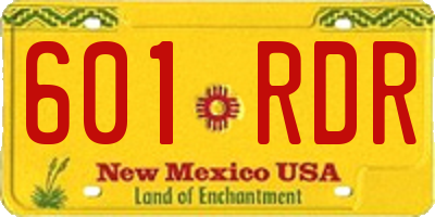 NM license plate 601RDR