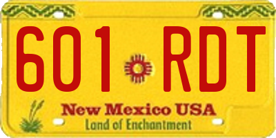 NM license plate 601RDT