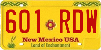 NM license plate 601RDW