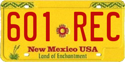 NM license plate 601REC
