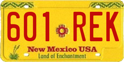 NM license plate 601REK