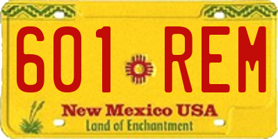 NM license plate 601REM