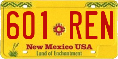 NM license plate 601REN
