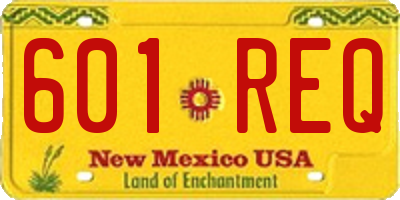 NM license plate 601REQ