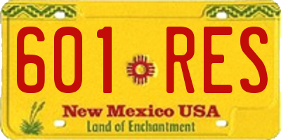 NM license plate 601RES