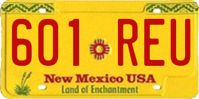 NM license plate 601REU
