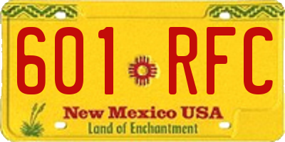 NM license plate 601RFC