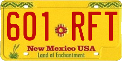 NM license plate 601RFT