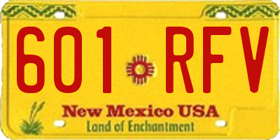 NM license plate 601RFV