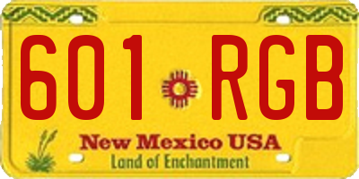NM license plate 601RGB