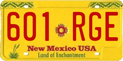 NM license plate 601RGE