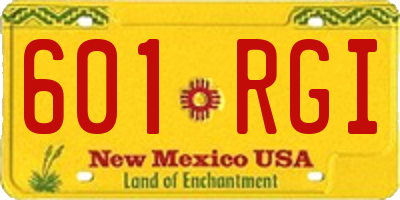 NM license plate 601RGI