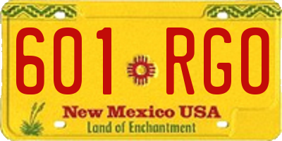 NM license plate 601RGO