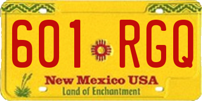 NM license plate 601RGQ