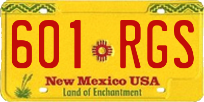 NM license plate 601RGS