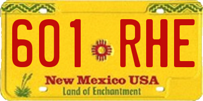 NM license plate 601RHE