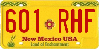 NM license plate 601RHF