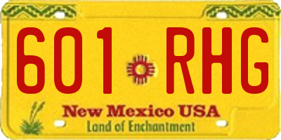 NM license plate 601RHG