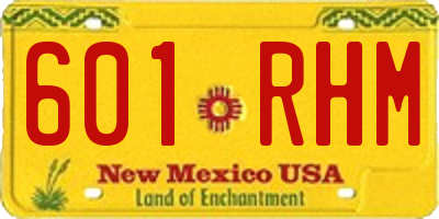 NM license plate 601RHM