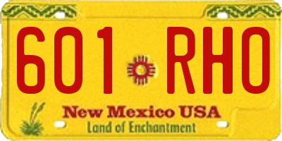 NM license plate 601RHO