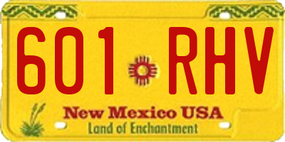 NM license plate 601RHV
