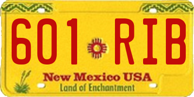 NM license plate 601RIB