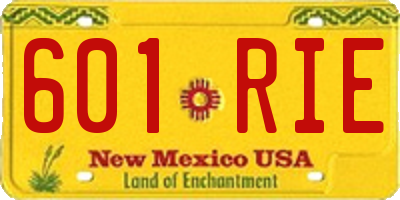 NM license plate 601RIE