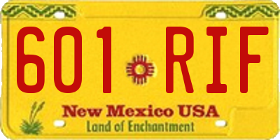 NM license plate 601RIF