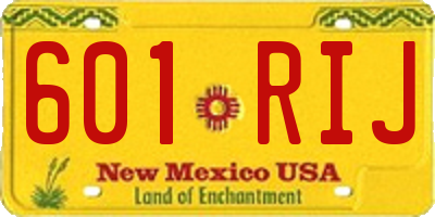 NM license plate 601RIJ