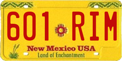 NM license plate 601RIM