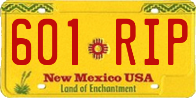 NM license plate 601RIP