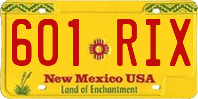 NM license plate 601RIX
