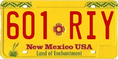 NM license plate 601RIY
