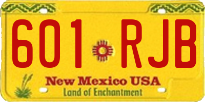 NM license plate 601RJB