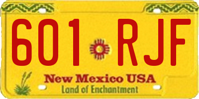 NM license plate 601RJF