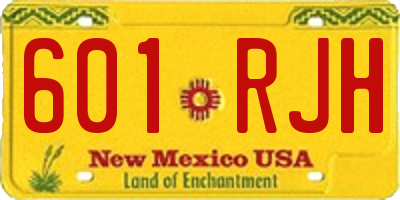 NM license plate 601RJH