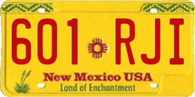 NM license plate 601RJI