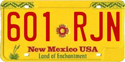 NM license plate 601RJN