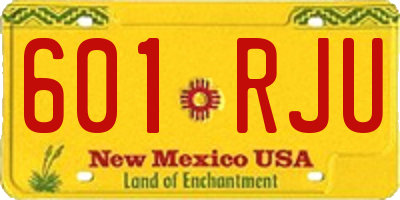 NM license plate 601RJU