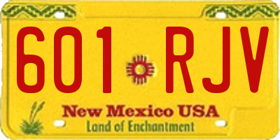 NM license plate 601RJV