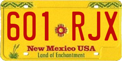 NM license plate 601RJX