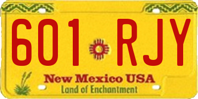 NM license plate 601RJY