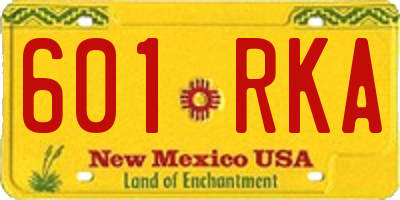 NM license plate 601RKA