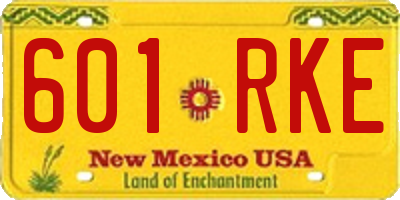 NM license plate 601RKE